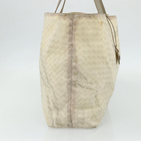 BOTTEGA VENETA Intretti Tote Bag Nylon Beige Auth ka4351