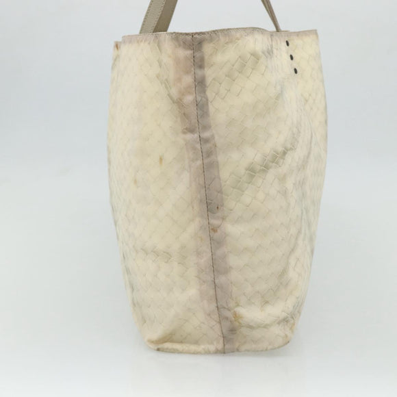 BOTTEGA VENETA Intretti Tote Bag Nylon Beige Auth ka4351