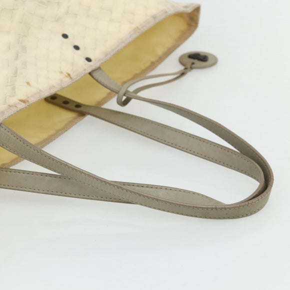 BOTTEGA VENETA Intretti Tote Bag Nylon Beige Auth ka4351