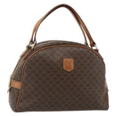 CELINE Macadam Canvas Hand Bag PVC Leather Brown Gold Auth ka4353-1