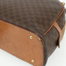 CELINE Macadam Canvas Hand Bag PVC Leather Brown Gold Auth ka4353-9