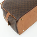 CELINE Macadam Canvas Hand Bag PVC Leather Brown Gold Auth ka4353-16