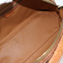 CELINE Macadam Canvas Hand Bag PVC Leather Brown Gold Auth ka4353-10