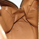 CELINE Macadam Canvas Hand Bag PVC Leather Brown Gold Auth ka4353-20