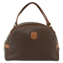 CELINE Macadam Canvas Hand Bag PVC Leather Brown Gold Auth ka4353-13