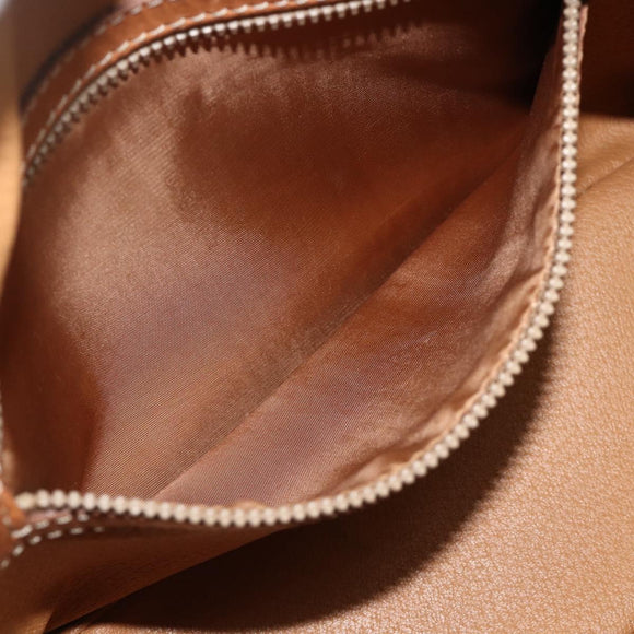 CELINE Macadam Canvas Hand Bag PVC Leather Brown Gold Auth ka4353