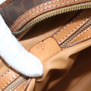 CELINE Macadam Canvas Hand Bag PVC Leather Brown Gold Auth ka4353-12
