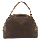 CELINE Macadam Canvas Hand Bag PVC Leather Brown Gold Auth ka4353-2