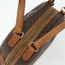 CELINE Macadam Canvas Hand Bag PVC Leather Brown Gold Auth ka4353-6