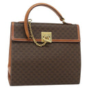 CELINE Macadam Canvas Hand Bag PVC Leather Brown Gold Auth ka4354-1