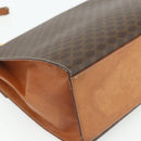 CELINE Macadam Canvas Hand Bag PVC Leather Brown Gold Auth ka4354-14