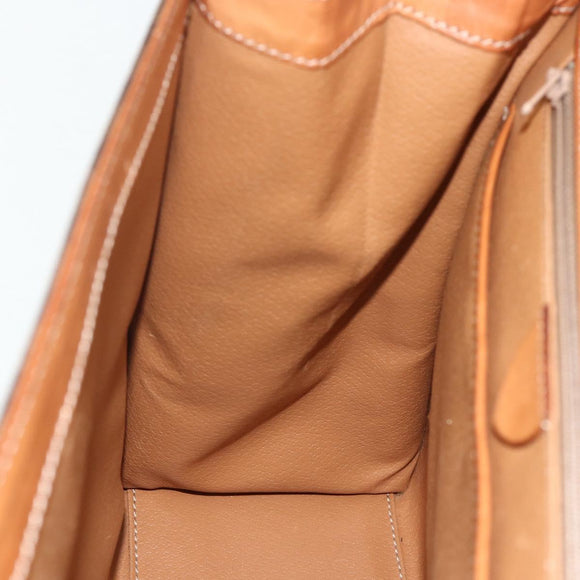 CELINE Macadam Canvas Hand Bag PVC Leather Brown Gold Auth ka4354