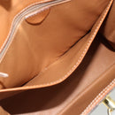 CELINE Macadam Canvas Hand Bag PVC Leather Brown Gold Auth ka4354-19