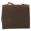 CELINE Macadam Canvas Hand Bag PVC Leather Brown Gold Auth ka4354-3