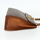 CELINE Macadam Canvas Hand Bag PVC Leather Brown Gold Auth ka4354-5