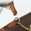 CELINE Macadam Canvas Hand Bag PVC Leather Brown Gold Auth ka4354-9