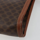 CELINE Macadam Canvas Clutch Bag PVC Leather Brown Gold Auth ka4359-15