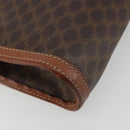 CELINE Macadam Canvas Clutch Bag PVC Leather Brown Gold Auth ka4359-16