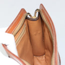 CELINE Macadam Canvas Clutch Bag PVC Leather Brown Gold Auth ka4359-19
