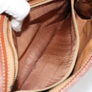 CELINE Macadam Canvas Clutch Bag PVC Leather Brown Gold Auth ka4359-11