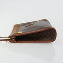 CELINE Macadam Canvas Clutch Bag PVC Leather Brown Gold Auth ka4359-4