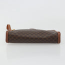 CELINE Macadam Canvas Clutch Bag PVC Leather Brown Gold Auth ka4359-6