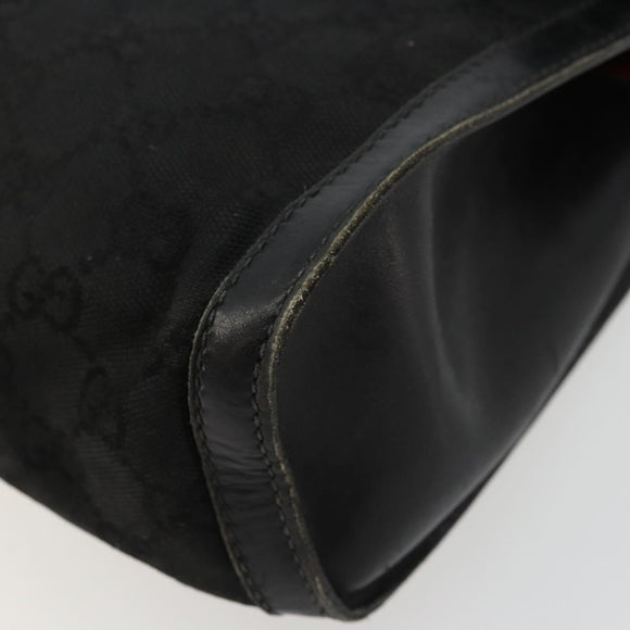 GUCCI GG Canvas Web Sherry Line Bag Black Red Green 37 04 3657 Auth ka4360