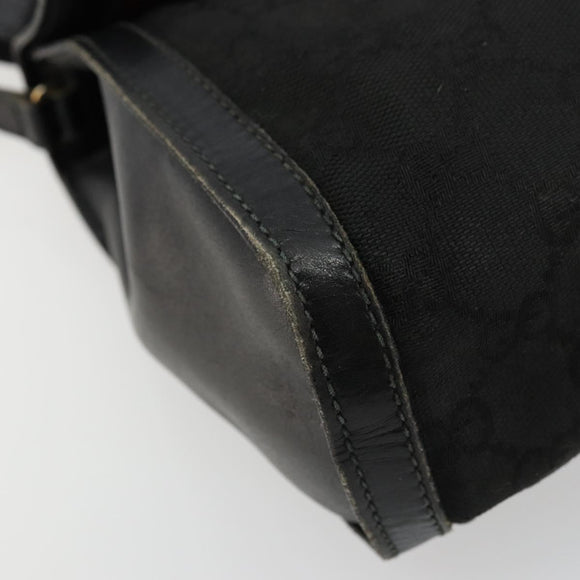 GUCCI GG Canvas Web Sherry Line Bag Black Red Green 37 04 3657 Auth ka4360