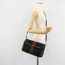 GUCCI GG Canvas Web Sherry Line Bag Black Red Green 37 04 3657 Auth ka4360-21