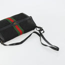 GUCCI GG Canvas Web Sherry Line Bag Black Red Green 37 04 3657 Auth ka4360-7