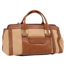 Chloe Alice Handtas Leer 2-weg Bruin Goud beige Auth ka4362-1