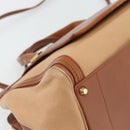 Chloe Alice Handtas Leer 2-weg Bruin Goud beige Auth ka4362-15