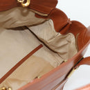 Chloe Alice Handtas Leer 2-weg Bruin Goud beige Auth ka4362-19
