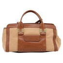 Chloe Alice Handtas Leer 2-weg Bruin Goud beige Auth ka4362-2