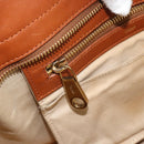 Chloe Alice Handtas Leer 2-weg Bruin Goud beige Auth ka4362-21