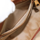 Chloe Alice Handtas Leer 2-weg Bruin Goud beige Auth ka4362-22