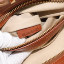 Chloe Alice Handtas Leer 2-weg Bruin Goud beige Auth ka4362-23
