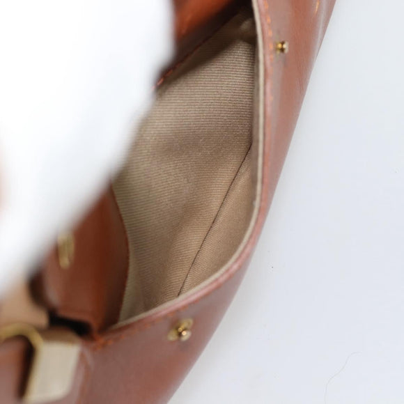 Chloe Alice Handtas Leer 2-weg Bruin Goud beige Auth ka4362