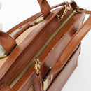 Chloe Alice Handtas Leer 2-weg Bruin Goud beige Auth ka4362-6
