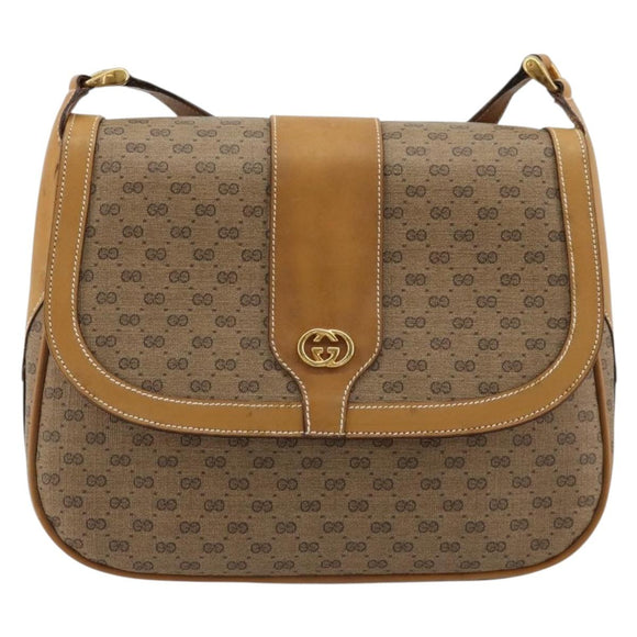 GUCCI Micro GG Supreme Shoulder Bag PVC Beige Gold 001 261 4425 Auth ka4363
