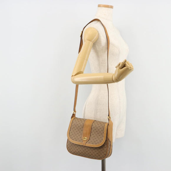 GUCCI Micro GG Supreme Shoulder Bag PVC Beige Gold 001 261 4425 Auth ka4363