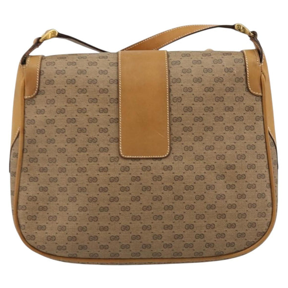 GUCCI Micro GG Supreme Shoulder Bag PVC Beige Gold 001 261 4425 Auth ka4363
