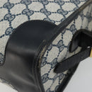 GUCCI GG Supreme Shoulder Bag PVC Navy Gold Auth ka4364-10