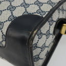 GUCCI GG Supreme Shoulder Bag PVC Navy Gold Auth ka4364-12