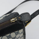GUCCI GG Supreme Shoulder Bag PVC Navy Gold Auth ka4364-14