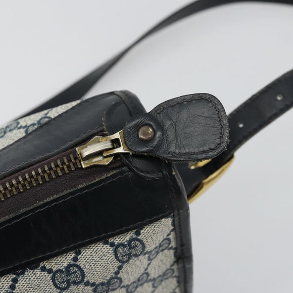 GUCCI GG Supreme Shoulder Bag PVC Navy Gold Auth ka4364
