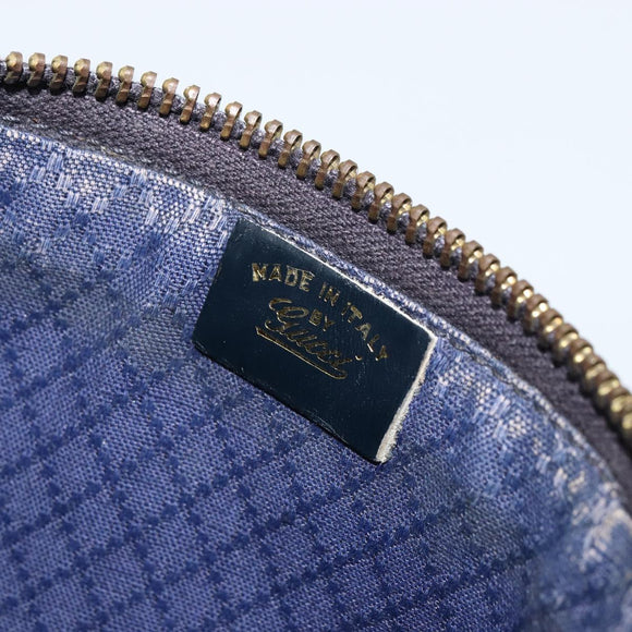 GUCCI GG Supreme Shoulder Bag PVC Navy Gold Auth ka4364