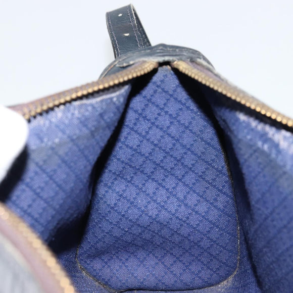 GUCCI GG Supreme Shoulder Bag PVC Navy Gold Auth ka4364