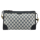 GUCCI GG Supreme Shoulder Bag PVC Navy Gold Auth ka4364-2