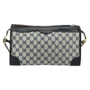GUCCI GG Supreme Shoulder Bag PVC Navy Gold Auth ka4364-3